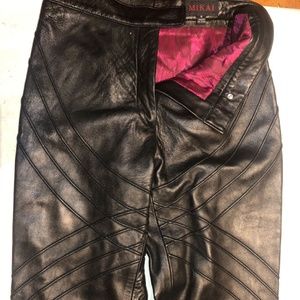 NWOT Mikai Black Leather Pants